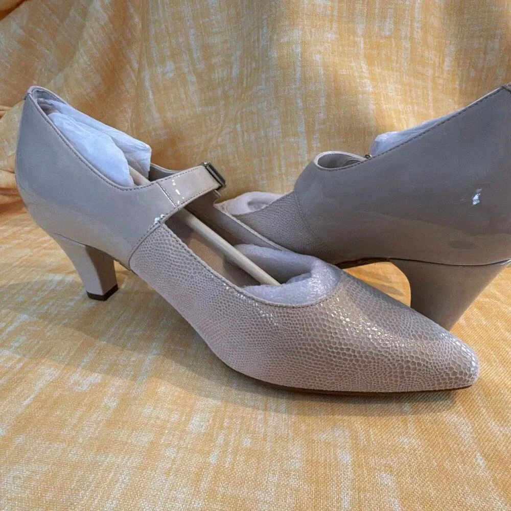 Ros Hommerson Kiki Heels Cream Sz 10 Lizard Leather New